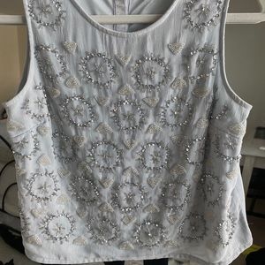 Beaded / embellished cropped tank top